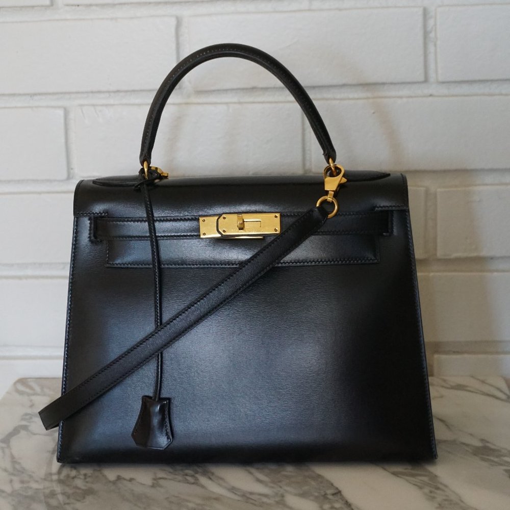 Hermès Kelly 28 Black Box Calf
